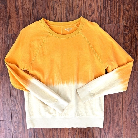 Athleta Orange Tie Dye Ombré Pullover Crewneck Sweatshirt Size Extra Small - Picture 12 of 16
